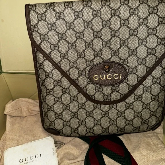GG Supreme Monogram Web Medium Neo Vintage Flap Messenger Bag Beige New Acero - Picture 2 of 8